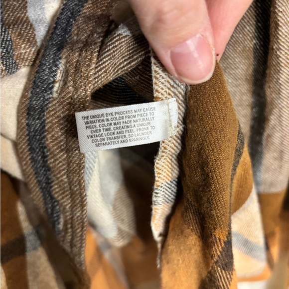 Panache Apparel “Until Sundown” Ivory and Brown Button Down Flannel - Picture 6 of 9